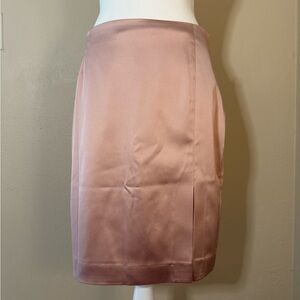 & Other Stories Pink Satin Pencil Skirt